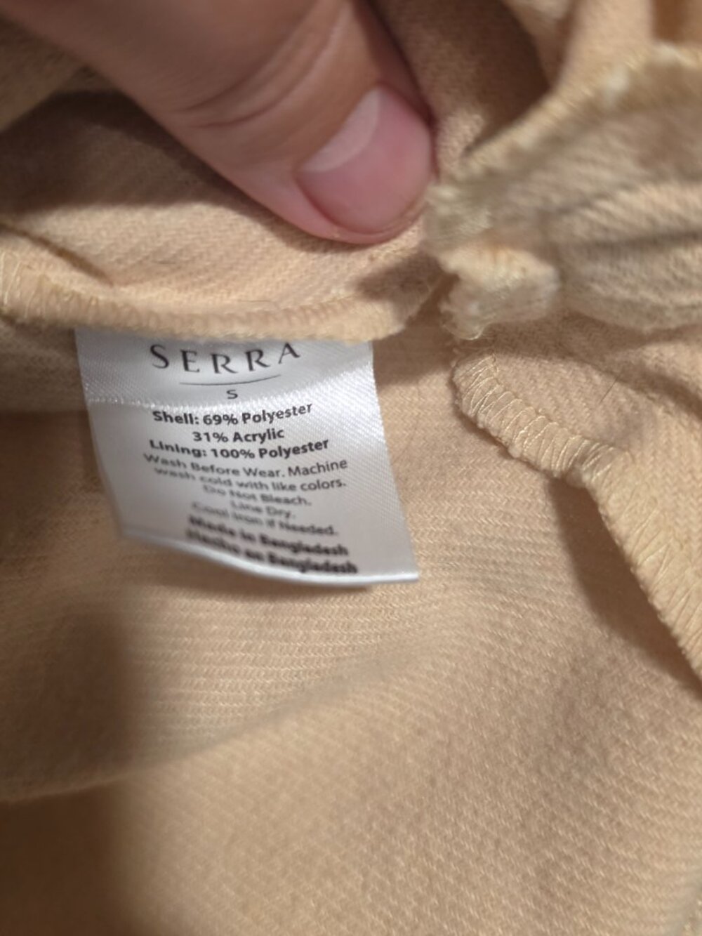 Serra Tan Cream Chore Button Up Shirt Jacket M - Picture 3 of 3